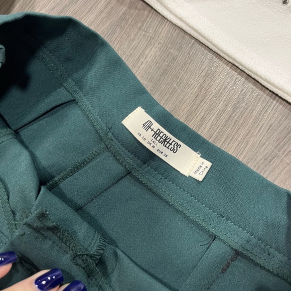 Green Pants & White Rhinestoned Long Sleeve Dance Costume - Picture 2 of 3